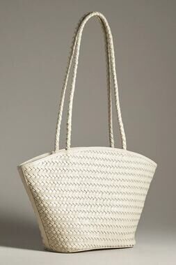 EUC Bembien Small Mira Bag Purse Woven Leather Cream Beige